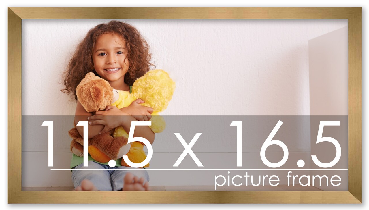 11.5x16.5 Solid Wood Picture Frame with UV-Resistant Acrylic & Acid-Free Backing, Available in 6 Finishes: Matte Black, Matte White, Metallic Bronze, Silver, Natural Wood Grain & Mahogany